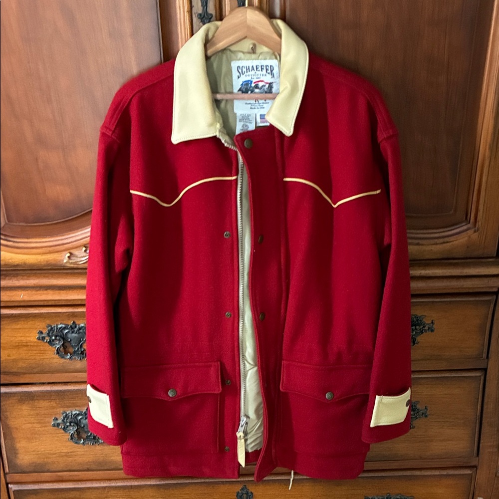 Schaefer Red and Cream Women's Jacket